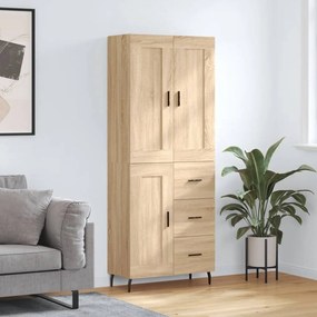 vidaXL Ντουλάπι Sonoma δρυς 69,5 x 34 x 180 εκ. από Επεξεργασμένο Ξύλο