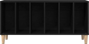 vidaXL Ντουλάπι δίσκων βινυλίου με ράφι Μαύρη Οξυά 100 x 38 x 48 εκ.