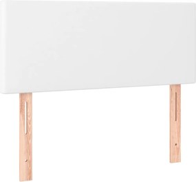 vidaXL Κρεβάτι Boxspring με Στρώμα Λευκό 90x200εκ. από Συνθετικό Δέρμα