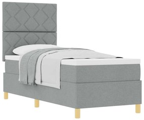 vidaXL Κρεβάτι με ελατήρια με στρώμα Ανοιχτό γκρι 80 x 200 cm ύφασμα