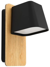 Φωτιστικό Επίτοιχο Eglo 390009 RUSCIO Καφέ (Brown)|Μαύρο Ματ (Black Mat)