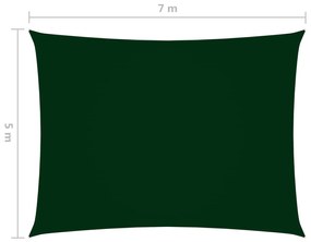 vidaXL Πανί Σκίασης Ορθογώνιο Σκούρο Πράσινο 5x7 μ. από Ύφασμα Oxford