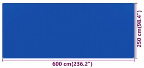 Χαλί Σκηνής Μπλε 250 x 600 εκ. από HDPE