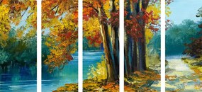 5 μέρη εικονίζονται βαμμένα δέντρα σε χρώματα του φθινοπώρου