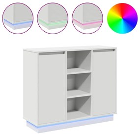 vidaXL Κομοδίνο με ράφι Λευκό 90 x 32 x 75 εκ Επεξεργασμένο ξύλο
