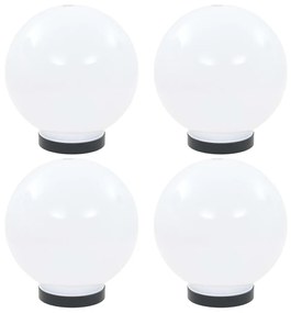 vidaXL Φωτιστικά Μπάλα LED 4 τεμ. Σφαιρικά 20 εκ. Ακρυλικά (PMMA)