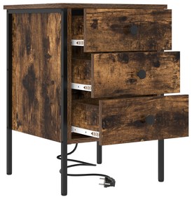 vidaXL Κουτιά Κρεβατοκάμαρας 2 pcs Καπνιστή δρυς 42 x 41 x 61 εκ