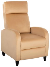 Πολυθρόνα HIBER RELAX C9782.05 Εκρού Βελούδο 67,5x90x104Υ εκ. 67.5x90x104 εκ.