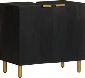 vidaXL Ντουλάπι Μπάνιου Μαύρο 62 x 33 x 58 εκ. από Επεξεργασμένο Ξύλο