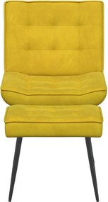 vidaXL Πολυθρόνα Relax Κίτρινη Βελούδινη με Σκαμπό
