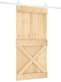 vidaXL Συρόμενη Μεσόπορτα με Μηχανισμό 100 x 210 εκ. Μασίφ Ξύλο Πεύκου