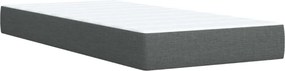 vidaXL Κρεβάτι Boxspring με Στρώμα Σκούρο Γκρι 100x200 εκ. Υφασμάτινο
