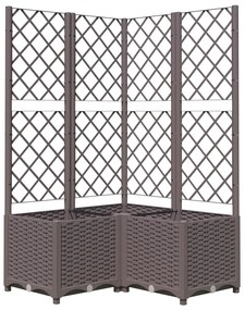 vidaXL Ζαρντινιέρα Κήπου με Καφασωτό Καφέ 80 x 80 x 136 εκ. από PP