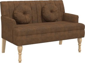 vidaXL Παγκάκι με Μαξιλάρια Καφέ 113x64,5x75,5 εκ.