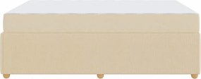 vidaXL Σκελετός Κρεβατιού με στρώμα Κρεμ 140 x 200 cm ύφασμα