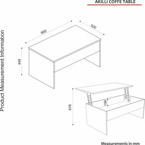 Τραπεζάκι Σαλονιού Τραβερτίνη ATRI 90x45x52