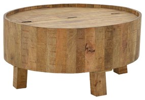 Τραπέζι σαλονιού με αποθηκευτικό χώρο Darian μασίφ ξύλο mango φυσικό Φ90x45εκ Υλικό: MANGO WOOD 113-000035