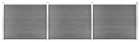 vidaXL Σετ Πάνελ Περίφραξης Γκρι 526 x 146 εκ. από WPC