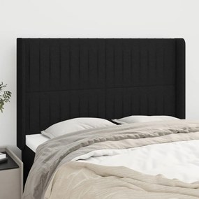 Κεφαλάρι με Πτερύγια Μαύρο 147x16x118/128 εκ. Υφασμάτινο - Μαύρο