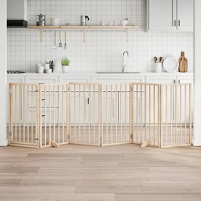 Πόρτα Σκύλου με Πόρτα Πτυσσόμενη 6 Πάνελ από Ξύλο Λεύκας 300 εκ.