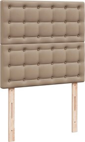 vidaXL Κρεβάτι Boxspring με Στρώμα Καπουτσίνο 100x200εκ.από Συνθ.Δέρμα