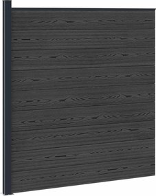 vidaXL Σετ Φράχτη 175 x 186 εκ WPC και Αλουμίνιο Μαύρο