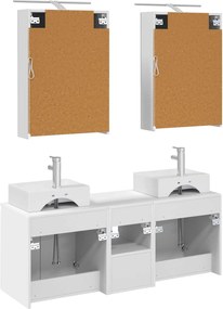 vidaXL Σετ Ντουλαπιών Μπάνιου 5 pcs Λευκό Επεξεργασμένο Ξύλο