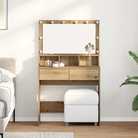 vidaXL Τραπέζι περιποίησης με συρτάρι artisan δρυς 80 x 41 x 134.5 εκ.