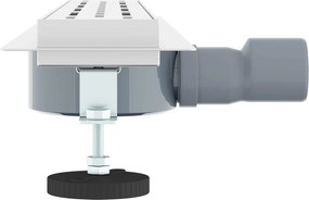 vidaXL Αποχέτευση Ντους με Γυάλινη Κάλυψη και 360° Σιφώνι Ασημί 60 cm