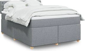vidaXL Κρεβάτι Boxspring με Στρώμα Αν. Πράσινο 160x200εκ Υφασμάτινο