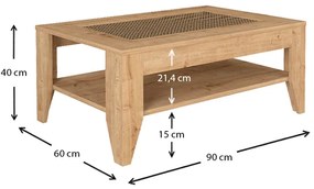 Τραπεζάκι σαλονιού Madura Megapap χρώμα sapphire oak 90x60x40εκ.