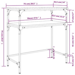 ΤΡΑΠΕΖΙ ΚΟΝΣΟΛΑ SONOMA ΔΡΥΣ 75X35,5X75 ΕΚ. ΕΠΕΞΕΡΓΑΣΜΕΝΟ ΞΥΛΟ 834051