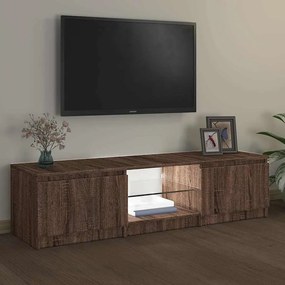 vidaXL Έπιπλο Τηλεόρασης με LED Καφέ δρυς 140x40x36 εκ.