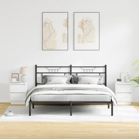 vidaXL Κομοδίνα με LED Φώτα 2 τεμ Λευκό 39x34.5x50 εκ.