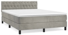 ΚΡΕΒΑΤΙ BOXSPRING ΜΕ ΣΤΡΩΜΑ ΑΝΟΙΧΤΟ ΓΚΡΙ 140X190 ΕΚ. ΒΕΛΟΥΔΙΝΟ 3141479