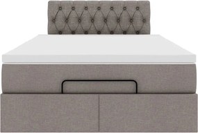 vidaXL Οθωμανικό κρεβάτι με στρώμα Taupe 120x200cm ύφασμα