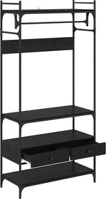 vidaXL Ντουλάπι Μαύρη δρυς 89 x 39 x 184.5 εκ. Επεξεργασμένο ξύλο