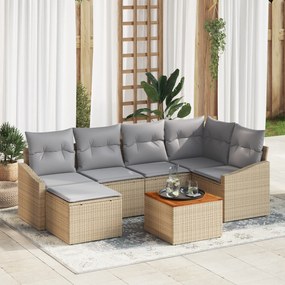 vidaXL Σετ Κήπου 7 pcs Beige, ανοιχτό γκρι 55 x 55 x 37 εκ