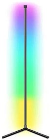 LED Φωτιστικό Δαπέδου με RGB Φως σε Μαύρο Χρώμα