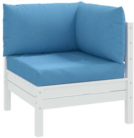 vidaXL Μαξιλάρια Παλέτας 3 τεμ. Μπλε Μελανζέ Υφασμάτινα