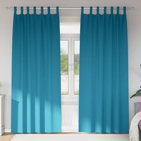vidaXL Κουρτίνες με κουρτίνες 2 pcs Τιρκουάζ 245 x 140 εκ. Πολυεστέρας