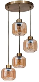 Φωτιστικό Οροφής 534LUN6142 Φ30x80cm 4xE27 40W Honey-Gold Opviq