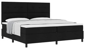 vidaXL Κρεβάτι με ελατήρια με στρώμα Μαύρο 200 x 200 cm ύφασμα