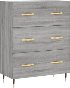 vidaXL Ντουλάπι Γκρι Sonoma 69,5 x 34 x 180 εκ. Επεξεργασμένο Ξύλο