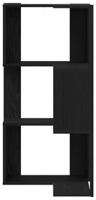 vidaXL Γωνιακή Βιβλιοθήκη 3-Ράφια Μαύρη Δρυς 50x50x102 εκ. Κατασκευασμένο Ξύλο