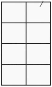 vidaXL Διαχωριστικό Ντουζιέρας Διαφανές Μαύρο 140 x 195 εκ. Γυαλί ESG