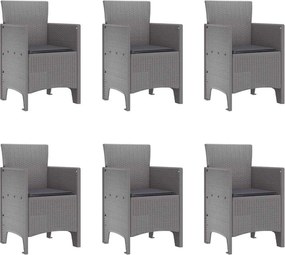vidaXL Σέτ φαγητού για κήπο 7 pcs Ανοιχτό γκρι Πολυπροπυλένιο