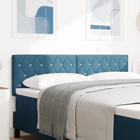 vidaXL Κεφαλάρι με Κρύσταλλο και Τούφα Σκούρο Μπλε 160 εκ Βελούδο
