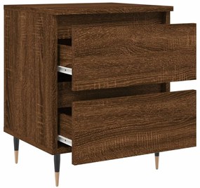 vidaXL Κομοδίνα 2 τεμ. Καφέ Δρυς 40x35x50 εκ. από Επεξεργασμένο Ξύλο