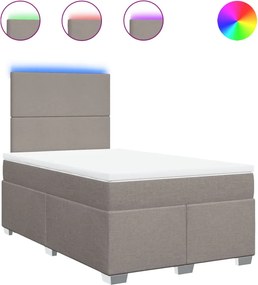 vidaXL Κρεβάτι Boxspring με Στρώμα Taupe 120x190 εκ. Υφασμάτινο